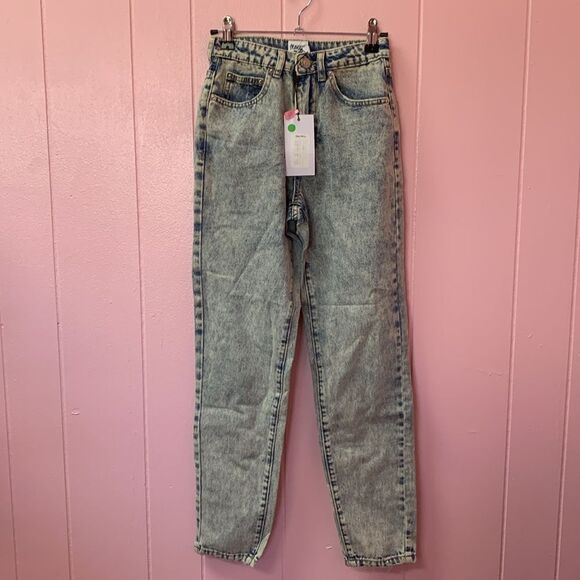 Princess Polly ZAIDEN STRAIGHT LEG JEANS LIGHT WASH DENIM US 0 - Picture 5 of 9